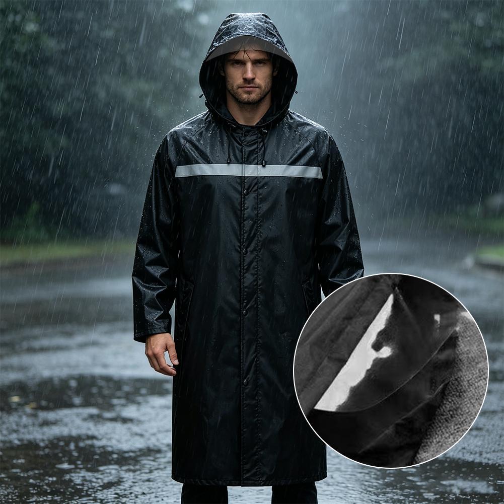 Cycling Commute Rain - Waterdichte regenponcho met capuchon, robuuste lange