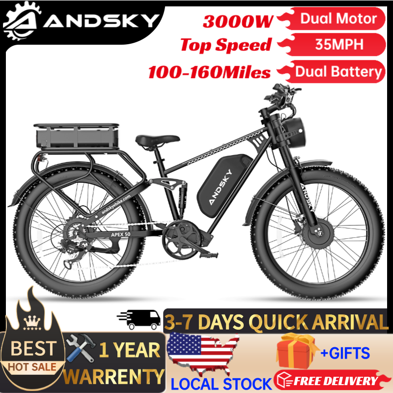 Commuting On Road Bike - ANDSKY Apex50 AWD Elektrische Fiets 3000W