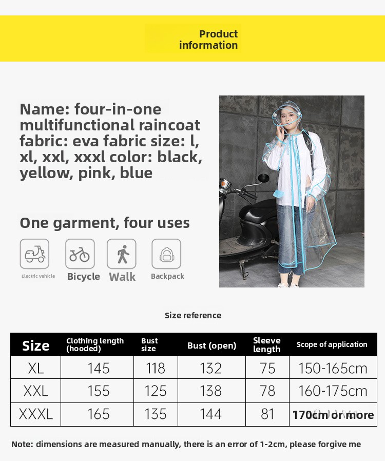 Transparante EVA regenponcho m - Cycling Commute Rain recensie en prijs