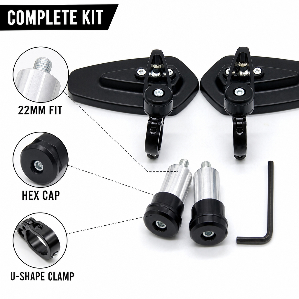22mm Stuurbevestiging CNC Alum - Mirror Handlebar Convex recensie en prijs